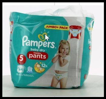 Lot de 64  Couches Pampers Baby Dry  Pants 12-17kg Taille 5 Neuf