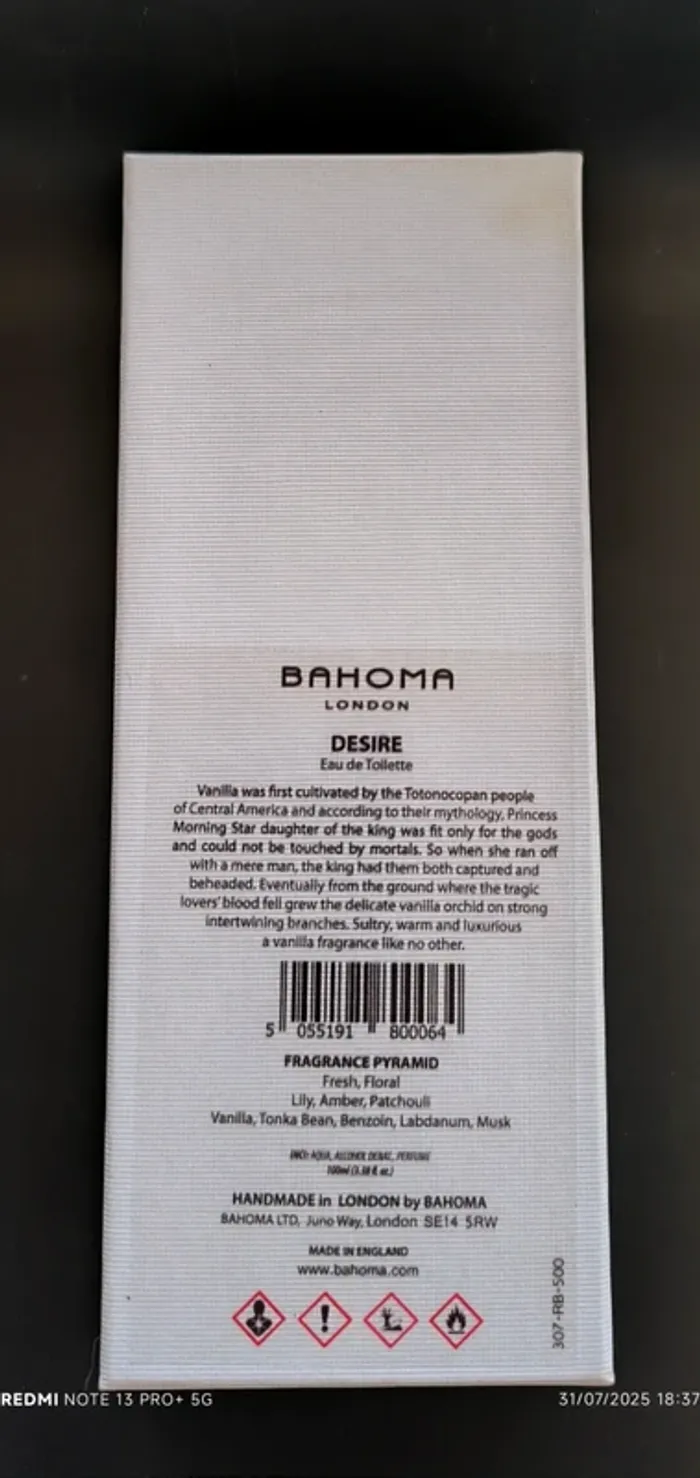 Eau de toilette "Desire" Bahoma London - 100 ml - photo numéro 4