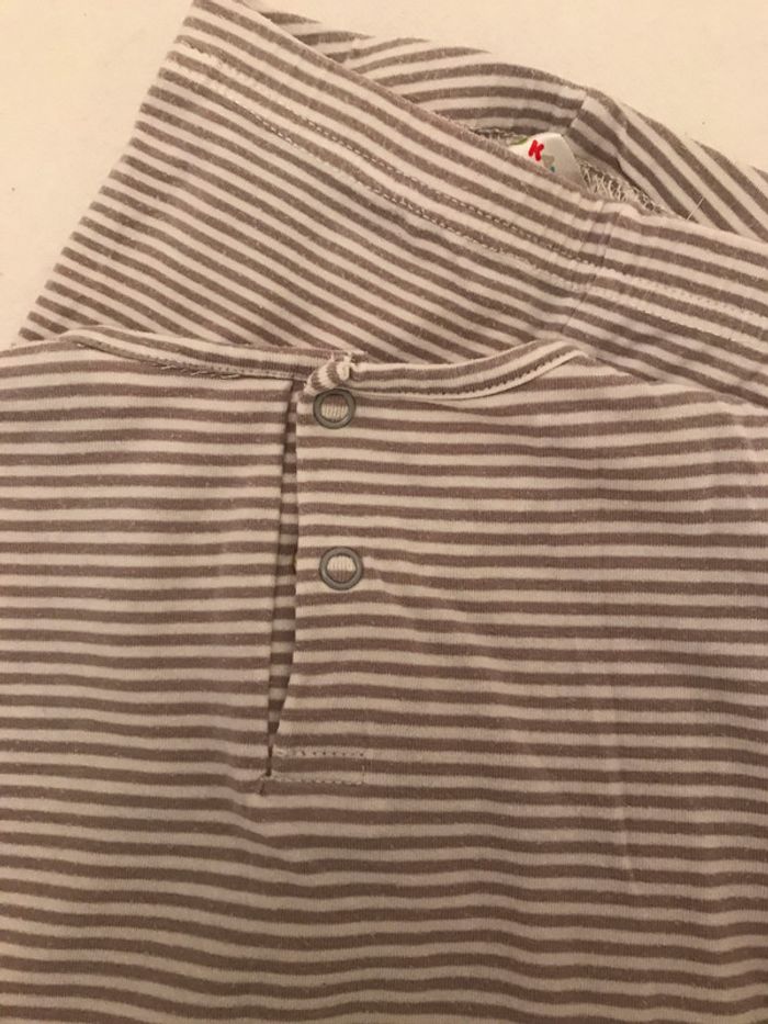 Ensemble Sous-Pull & Leeging Rayures Beige - photo numéro 2