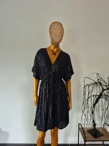 Robe Marine et Dorée Femme Manches Courtes Taille 44/46