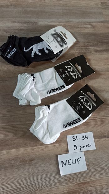 Lot chaussettes 9 paires Airness 31 - 34