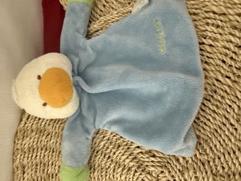 Canard CHARLY & CIE doudou plat bleu et vert