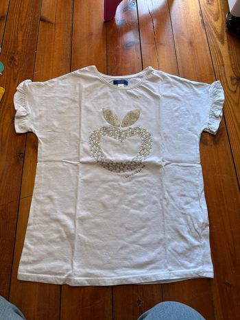 TEE shirt pomme okaidi doré 14a