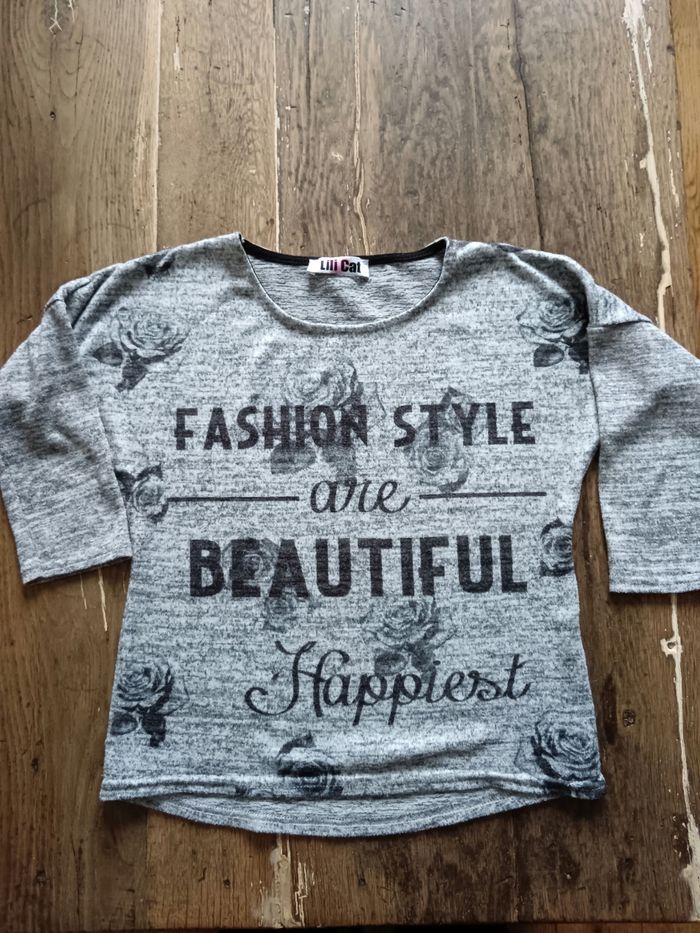 Tee-shirt gris fashion style 10 ans