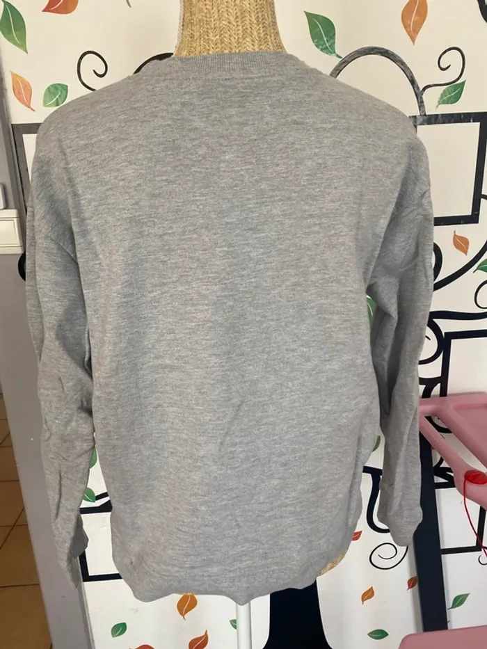 Pull gris manches longue motif imprimé kiss m - photo numéro 3