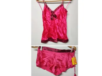 NEUF 🌹 Ensemble en soie, lingerie rose flashy