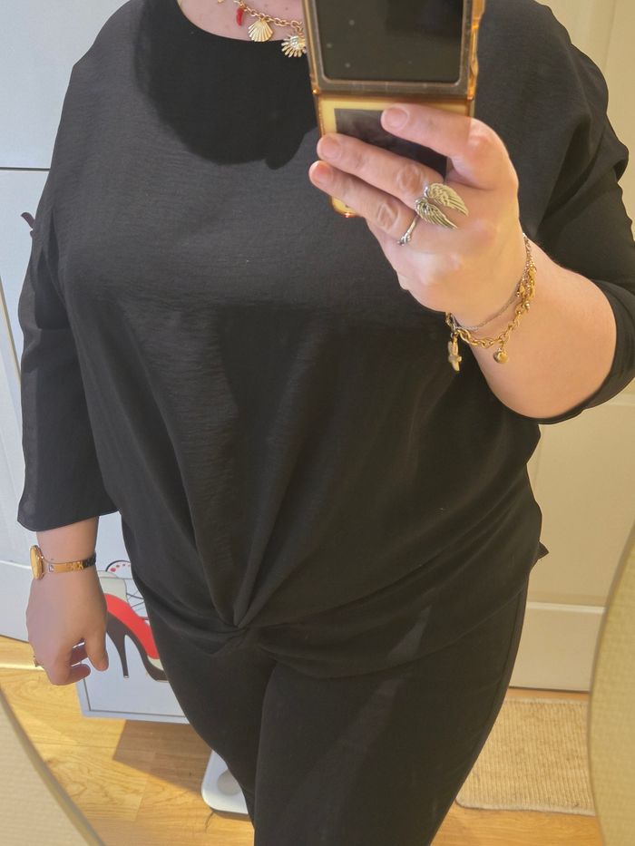 Blouse noire avec noeud T.44 Primark neuve - photo numéro 6