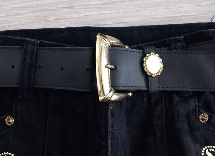 Jean femme noir avec ceinture Jinglers taille 38 - photo numéro 6