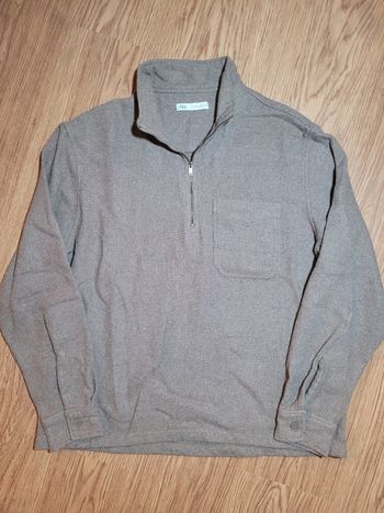 Pull Half Zip Col Camionneur Marron Zara