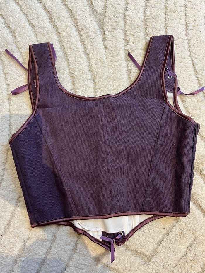 Corset médiéval violet mauve - photo numéro 2