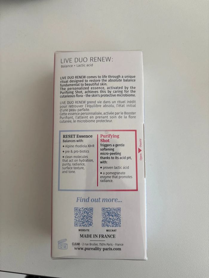 Titre : Pureality Live Duo Renew – Essence + Booster Purifiant (neuf) - photo numéro 2