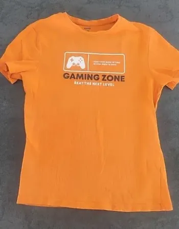 t shirt gaming zone orange XXS 12 ans