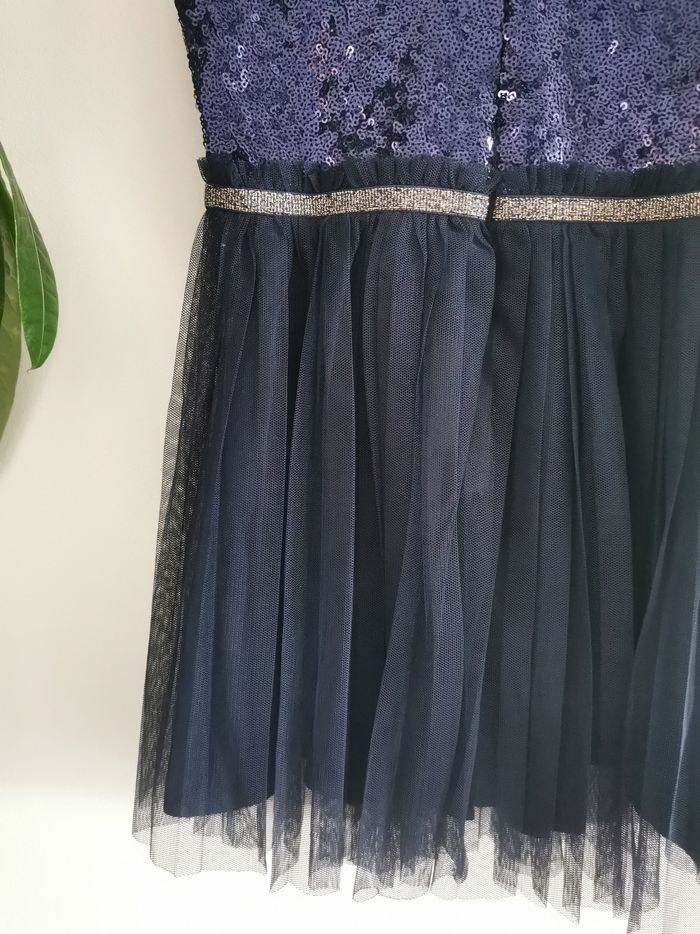 Robe de soirée, cérémonie bleu marine à sequins et tulle Vertbaudet 4 Ans - photo numéro 8