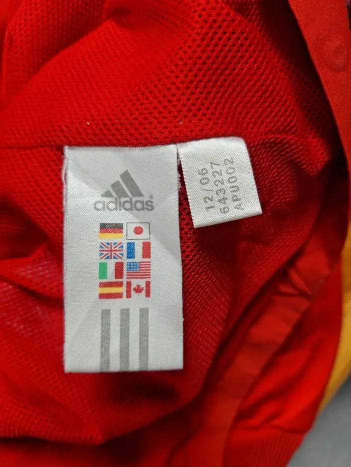veste coupe vent imperméable a capuche adidas vintage/ homme - taille L / rouge full broderie (459) - photo numéro 12