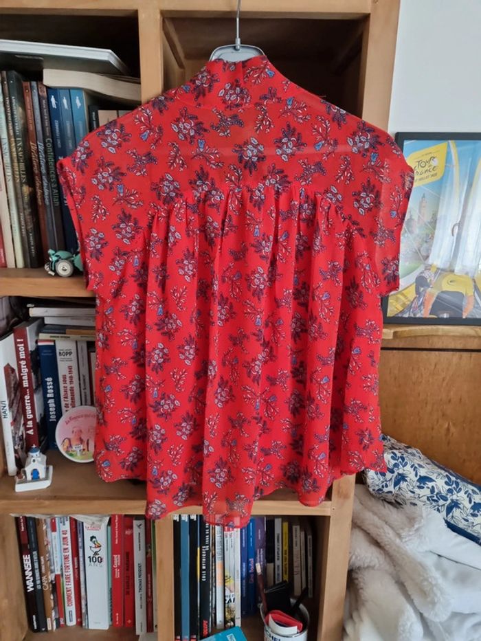 Chemisier Orfeo rouge en voile  M/L - photo numéro 4