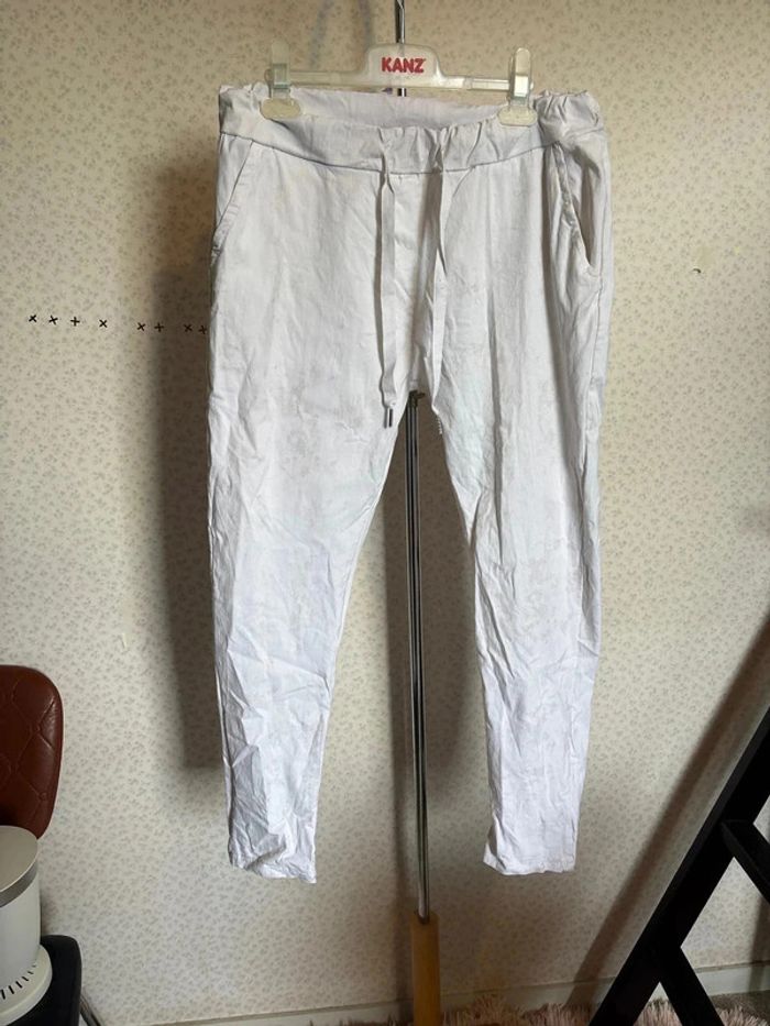 Pantalon blanc et doré taille unique made in italy