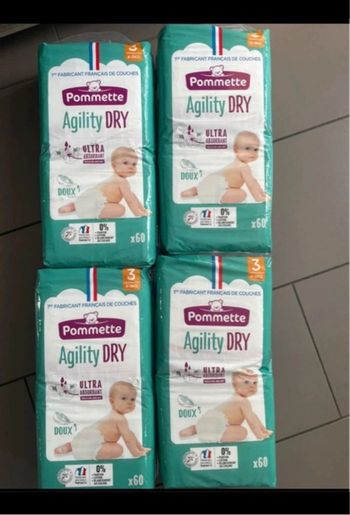 4 paquets de couches pommette t 3
