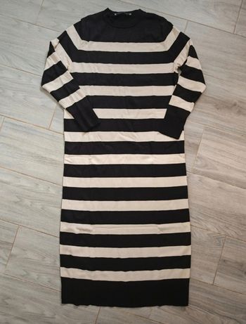 Robe longue maille rayée Zara T.S