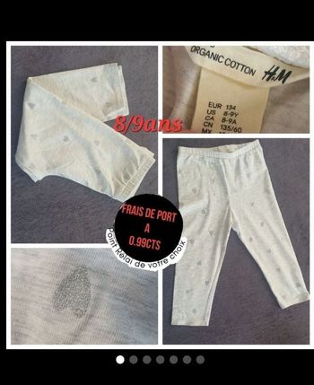 Legging type pantacourt fille h&m 8 /9 ans fille cœur brillant