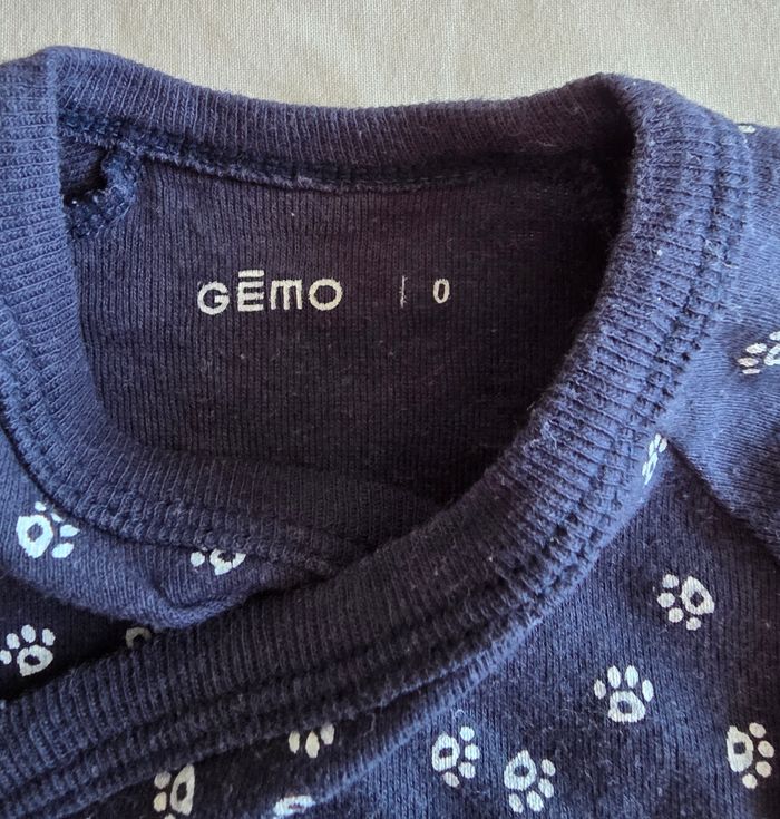 Kiabi Gemo Lot Bodys Coton Bleu Jaune Très Bon État 0M 50cm - photo numéro 5