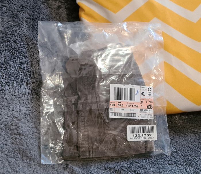 Jupe velours kaki fille taille 6 mois La Redoute - photo numéro 3