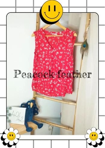 Haut débardeur rouge camaïeu 40/42