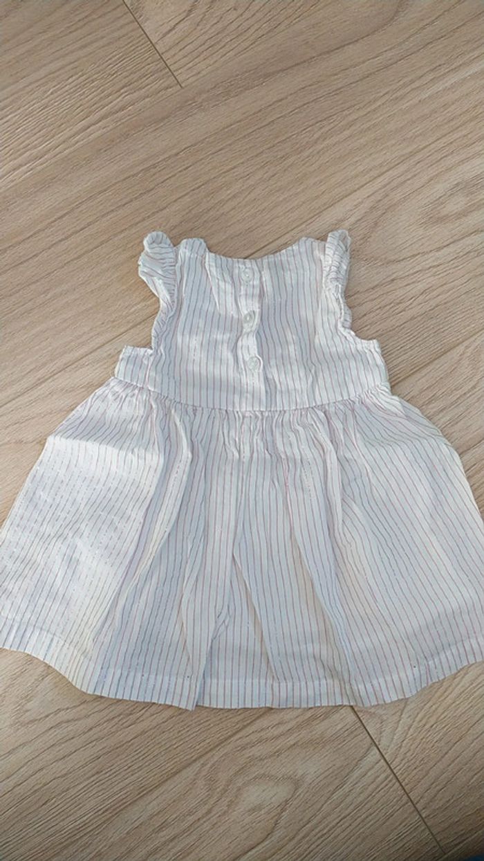 Robe blanche rayé rose été 3 mois - photo numéro 6