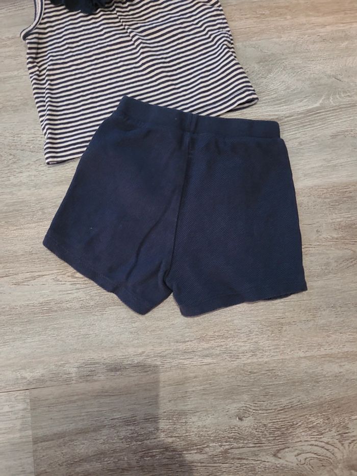Ensemble short et débardeur bleu marine rayé Primark - photo numéro 3