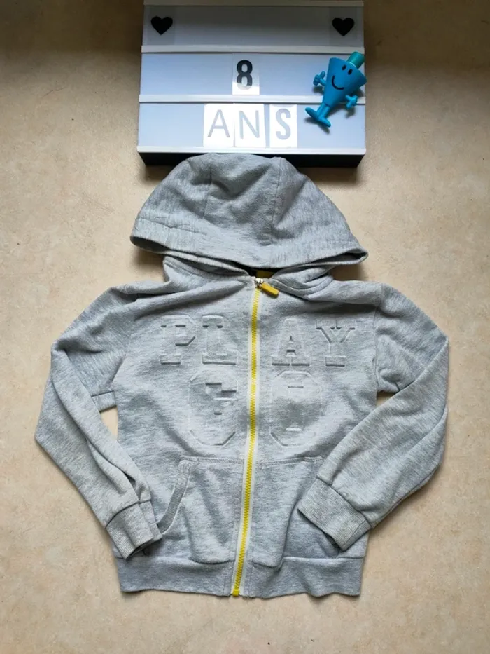 Veste jogging grise 8 ans in extenso