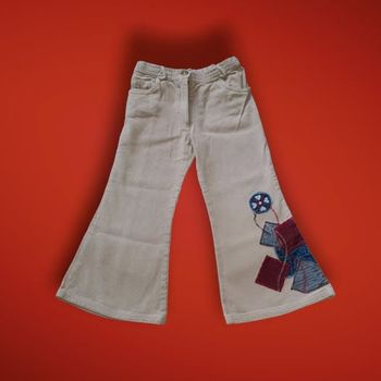 vintage pantalon évasé velours côtelé fille 4 ans