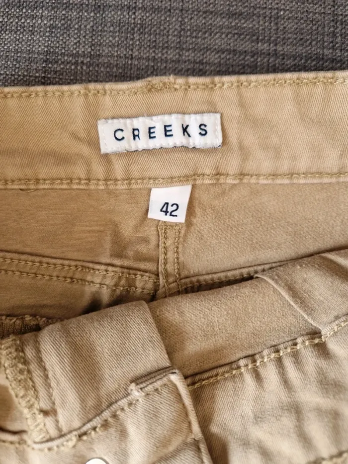 Jupe cargo camel marron creeks taille 42 avec poches - photo numéro 3