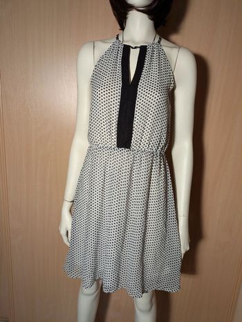 Robe fluide blanche motif noir H&M 36