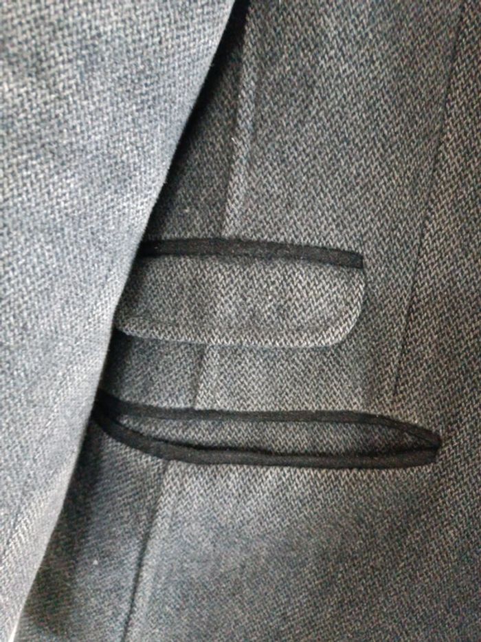 Manteau mi-long caban gris - photo numéro 5