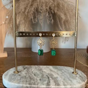 Boucles d’oreilles pierre Malachite