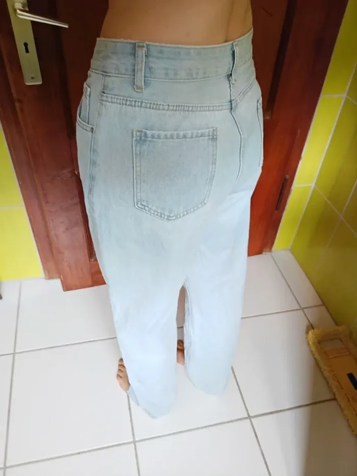Jeans femme bleu clair coup boyfriend Shein - photo numéro 9