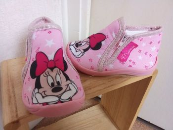 Chaussons fille taille 20 Minnie Disney, rose, blanc