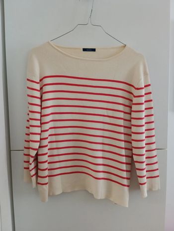 Marinière vintage rouge et écrue en coton taille 42