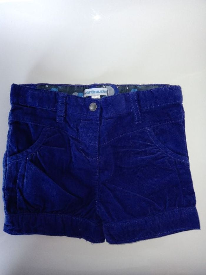 Magnifique short en velours violet 12 mois
