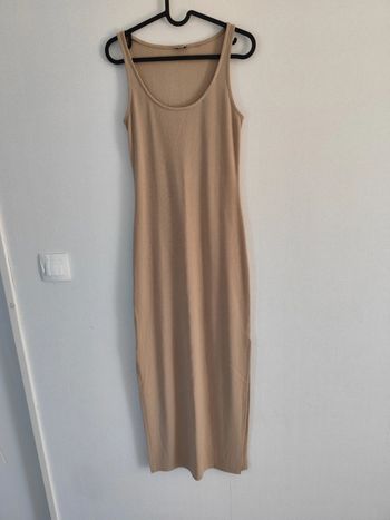 Robe longue côtelée moulante