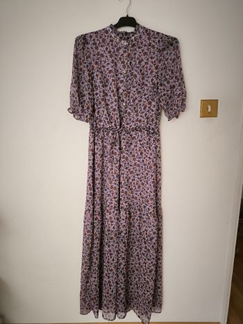 Robe Etam longue violette avec motif fleur taille 34