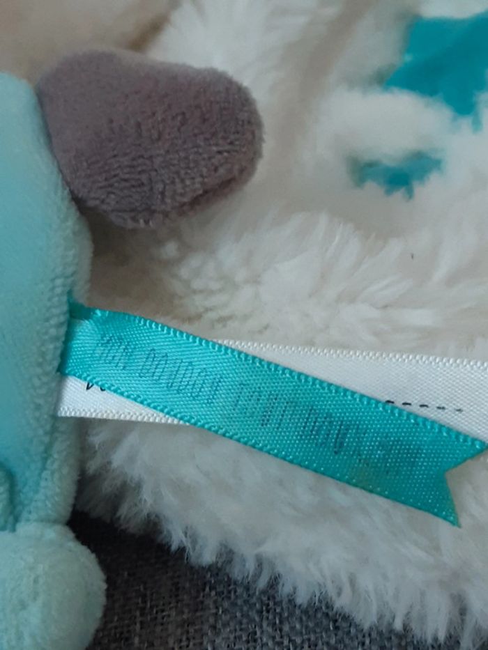 Peluche / doudou Baby Nat : Hippopotame Bleu et blanc - photo numéro 8