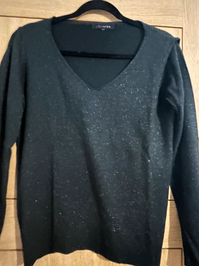 Pull pailleté noir