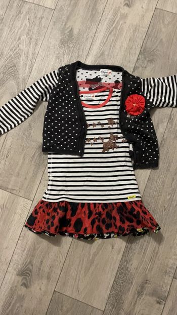 Robe chipie 4 ans + gilet assorti
