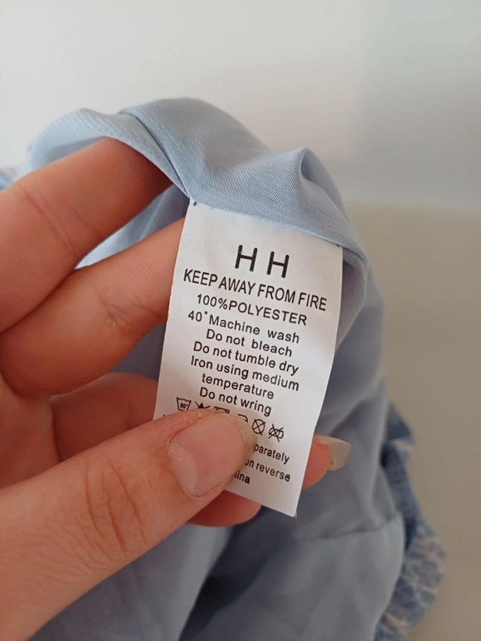 Robe cache-coeur bleue froncée Indefeir taille S/M 36/38 - photo numéro 12