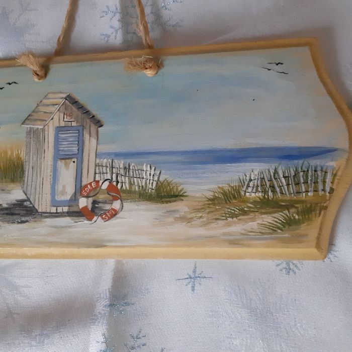 Pancarte décorative en bois *motif cabanes de plage - photo numéro 5