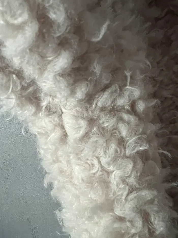 Manteau fausse fourrure beige à boutons - photo numéro 5