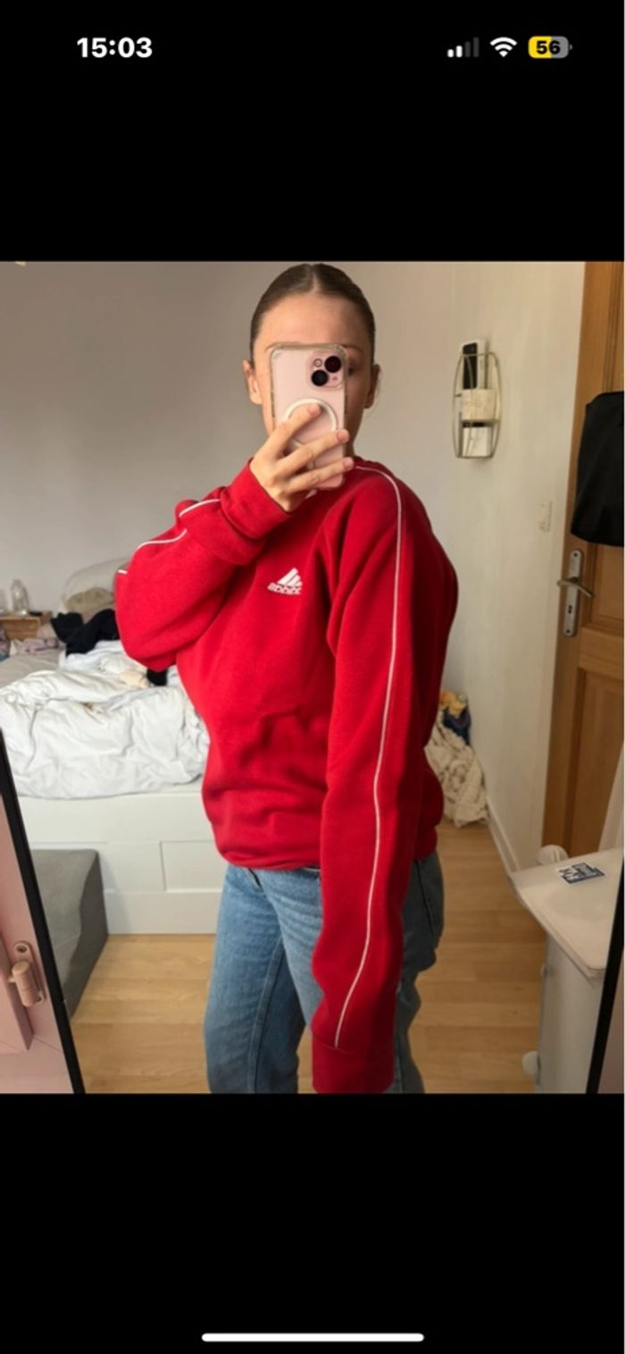 Sweat adidas rouge - photo numéro 2