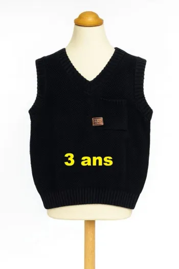 Pull manche courte bleu marine Kiabi Taille 3 ans