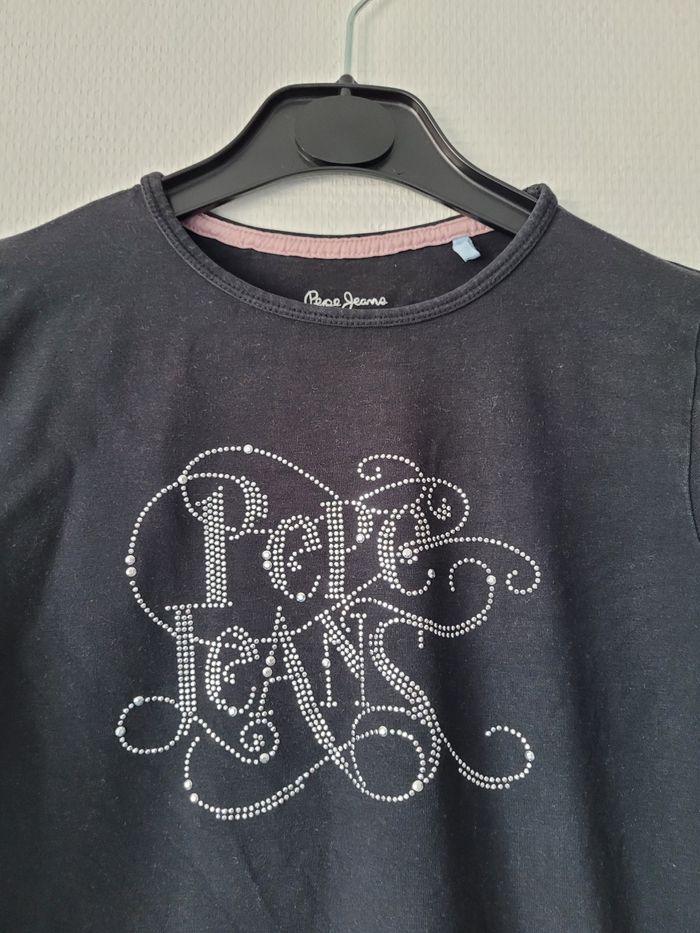 T-shirt noir Pepe Jeans 12 ans TBE - photo numéro 2