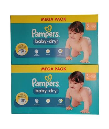 Lot de 2 cartons  de couches Pampers Baby-dry Taille 3